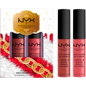 NYX Professional Makeup Limited Edition Xmass 2022 Mrs Claus Oh Deer Soft Matte Lip Cream Set sada na rty odstín 2 2x8 ml