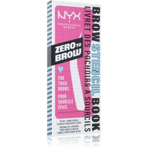 NYX Professional Makeup Zero To Brow Stencil Book šablona na obočí 02 Thick 4 ks