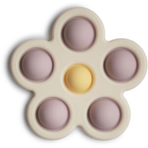 Mushie Pop-It Flower hračka Soft Lilac/Pale Daffodil/Ivory 1 ks