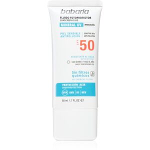Babaria Sun Face ochranný fluid bez chemických filtrů na obličej SPF 50 50 ml
