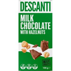 Descanti Milk Chocolate with Hazelnuts mléčná čokoláda bez přidaného cukru 100 g