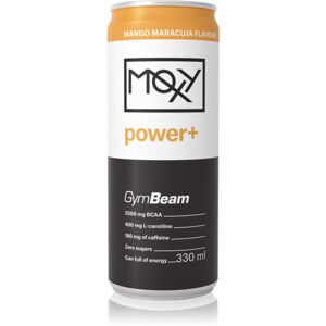 GymBeam Moxy Power+ hotový nápoj s aminokyselinami bez přidaného cukru příchuť Mango Maracuja 330 ml