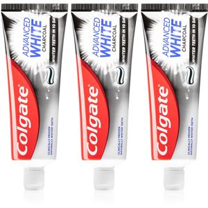 Colgate Advanced White bělicí zubní pasta s aktivním uhlím 3x75 ml