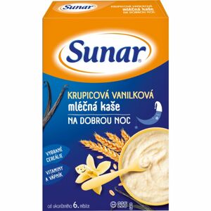 Sunar krupicová vanilková mléčná kaše na dobrou noc krupicová kaše 225 g
