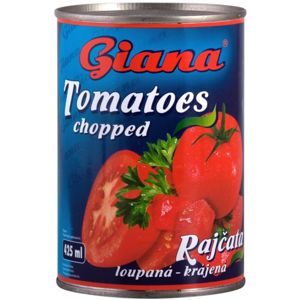 Giana Rajčata loupaná rajčata krájená v rajčatové šťávě 425 ml