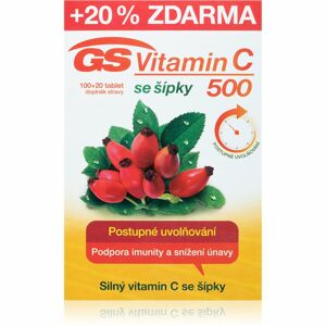 GS Vitamin C 500mg se šípky doplněk stravy pro podporu imunitního systému 120 ks