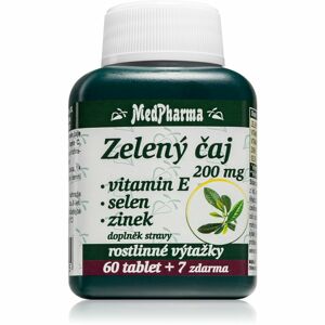 MedPharma Zzelený čaj +vitamin E+Selen+Zinek doplněk stravy pro podporu kognitivních schopností a metabolismu 67 ks
