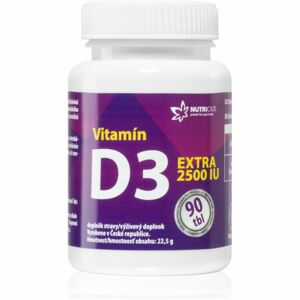 Nutricius Vitamin D3 EXTRA 2500IU doplněk stravy pro podporu zdraví kostí 90 ks
