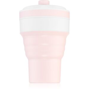 KidPro Collapsible Mug hrnek s brčkem Pink 350 ml
