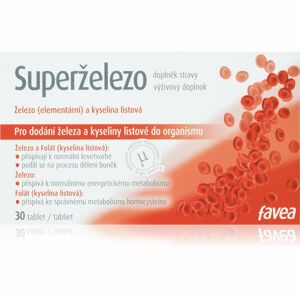 FAVEA Superželezo tablety doplněk stravy pro podporu krvetvorby 30 ks