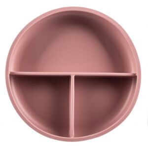 Zopa Silicone Divided Plate dělený talíř s přísavkou Old Pink 1 ks