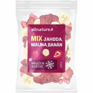 Allnature Mix jahoda, malina, banán lyofilizovaný mrazem sušené ovoce 100 g