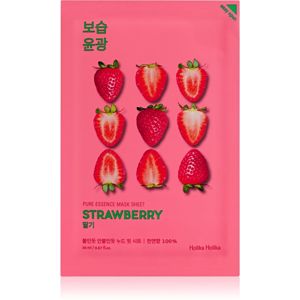 Holika Holika Pure Essence Strawberry rozjasňující plátýnková maska pro jednotný tón pleti 23 ml