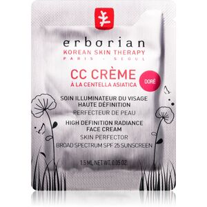 Erborian CC Crème Centella Asiatica rozjasňující krém pro jednotný tón pleti SPF 25 malé balení odstín Doré 1.5 ml