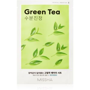 Missha Airy Fit Green Tea zklidňující plátýnková maska s hydratačním účinkem 19 g