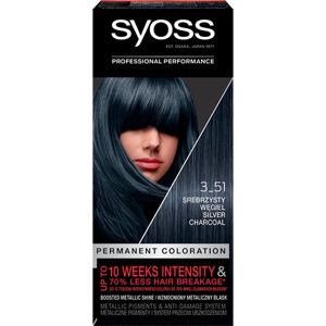 Syoss Color permanentní barva na vlasy odstín 3-51 Silver Charcoal