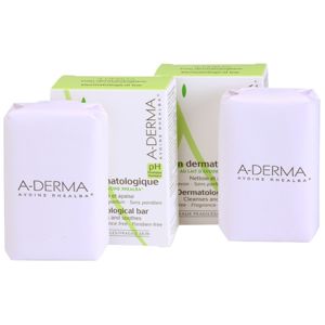 A-Derma Original Care dermatologická mycí kostka pro citlivou a podrážděnou pokožku 2 x100 g