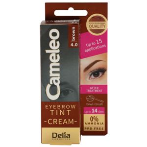 Delia Cosmetics Cameleo krémová profesionální barva na obočí bez amoniaku odstín 4.0 Brown 15 ml