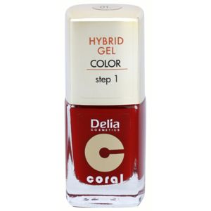 Delia Cosmetics Coral Nail Enamel Hybrid Gel gelový lak na nehty odstín 01 11 ml