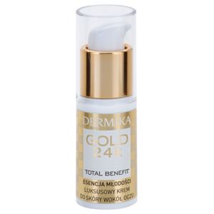 Dermika Gold 24k Total Benefit luxusní omlazující krém na oční okolí 15 ml