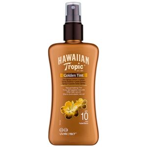 Hawaiian Tropic Golden Tint ochranné tělové mléko ve spreji SPF 10 200 ml