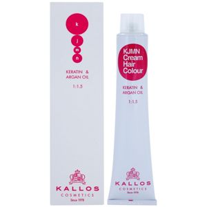 Kallos KJMN Cream Hair Colour Keratin & Argan Oil barva na vlasy s keratinem a arganovým olejem odstín 77.44 l Medium Intense Copper Blond 100 ml