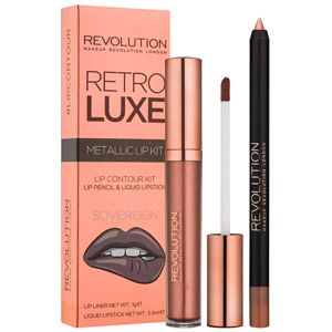 Makeup Revolution Retro Luxe sada na rty odstín Sovereign 5,5 ml