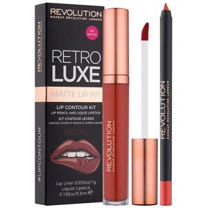 Makeup Revolution Retro Luxe matná sada na rty odstín Regal 5.5 ml