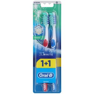 Oral B 3D White Fresh zubní kartáčky medium Dark Pink & Blue 2 ks