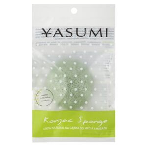 Yasumi Konjak Green Tea jemná mycí houbička pro mastnou pleť se sklonem k akné velikost S